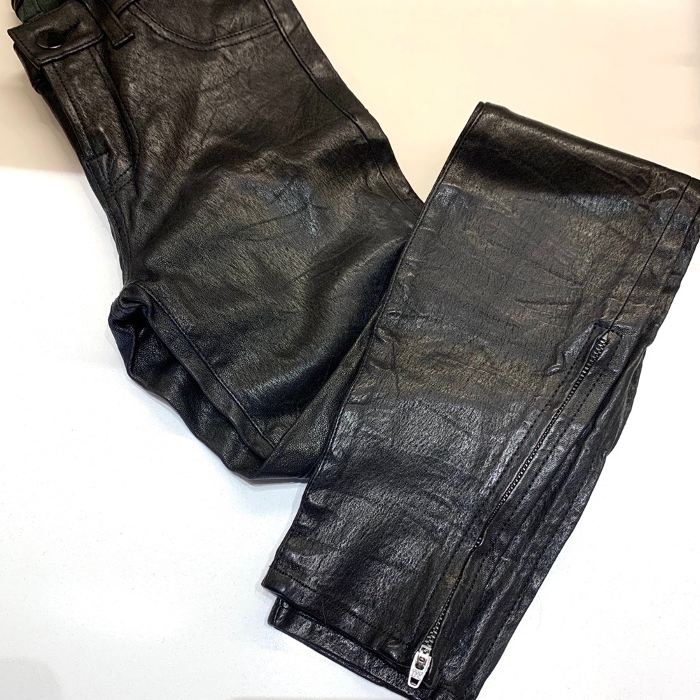 NEW J Brand Black Leather Leggings - size 24